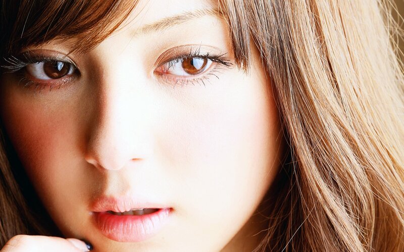close-up of a woman's face