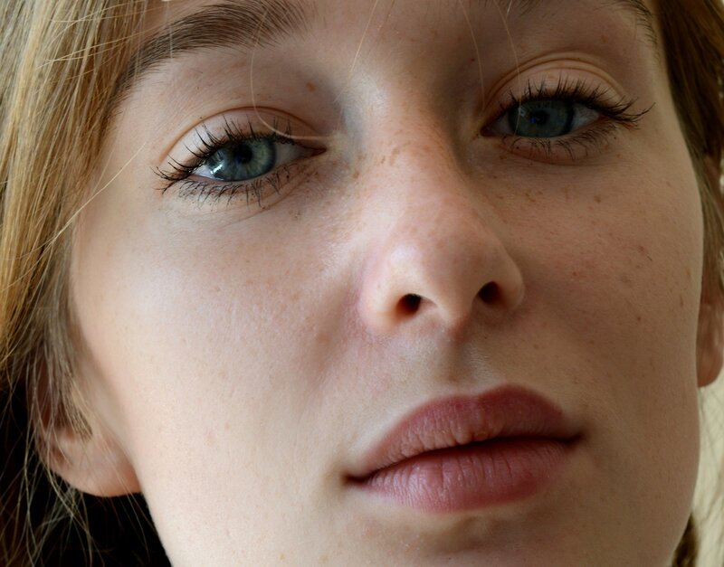 close-up of a woman's face