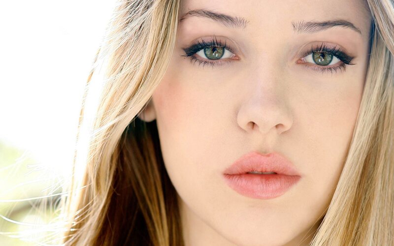 close-up of a woman's face