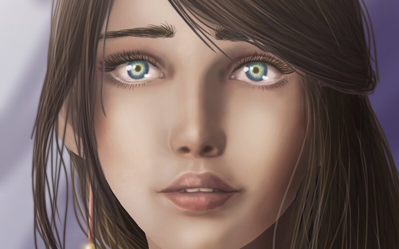 Close-up of a Woman's Face — Brown, Calm