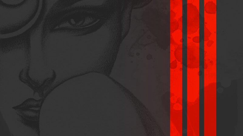 Close-up of a Woman's Face — Gray, Dramatic