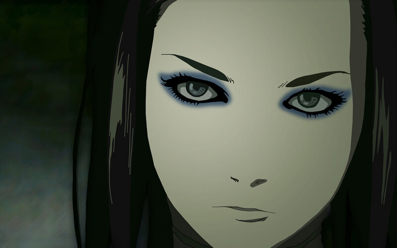 Close-up of a Woman's Face — Green, Serious