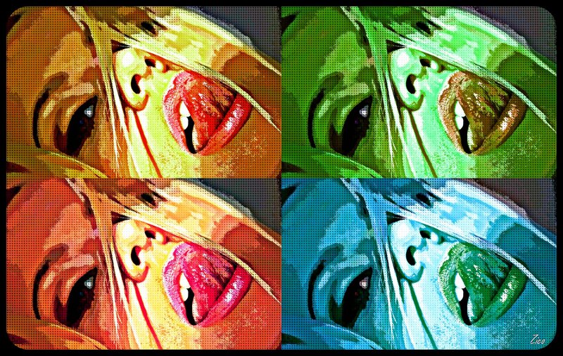 Close-up of a Woman's Face — Green