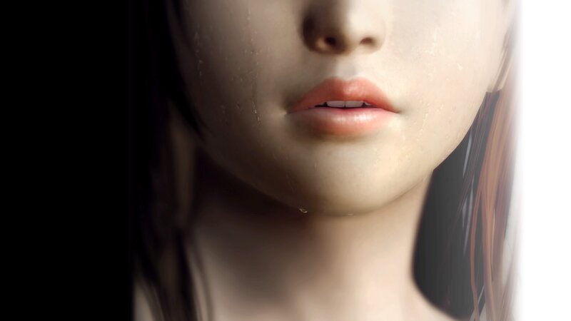 Close-up of a Woman's Face — White, Dramatic, Digital Art