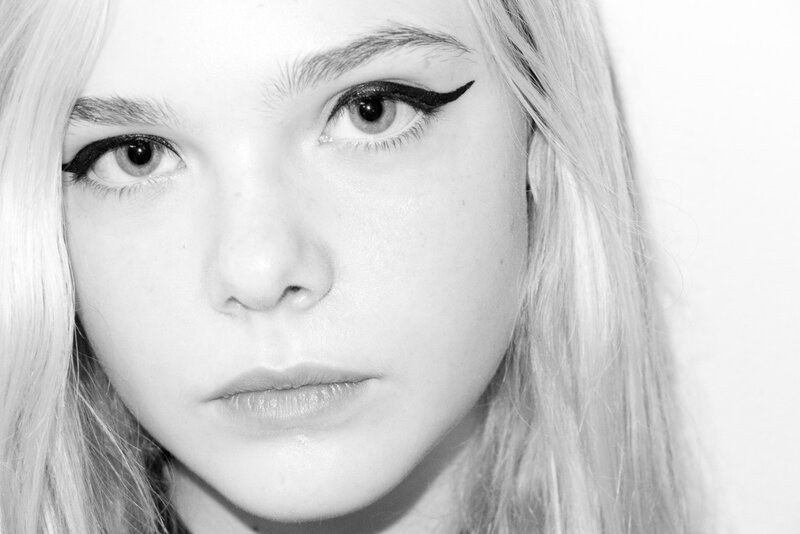 close-up of a woman with winged eyeliner