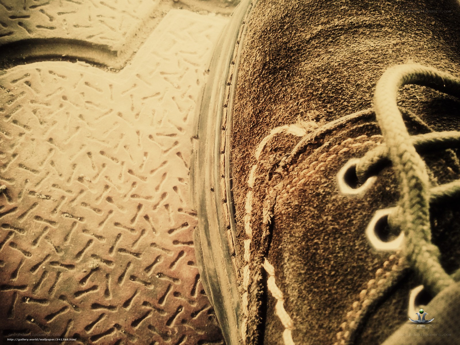 close-up of a worn boot