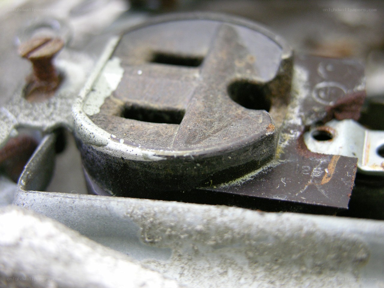 close-up of a worn mechanical part