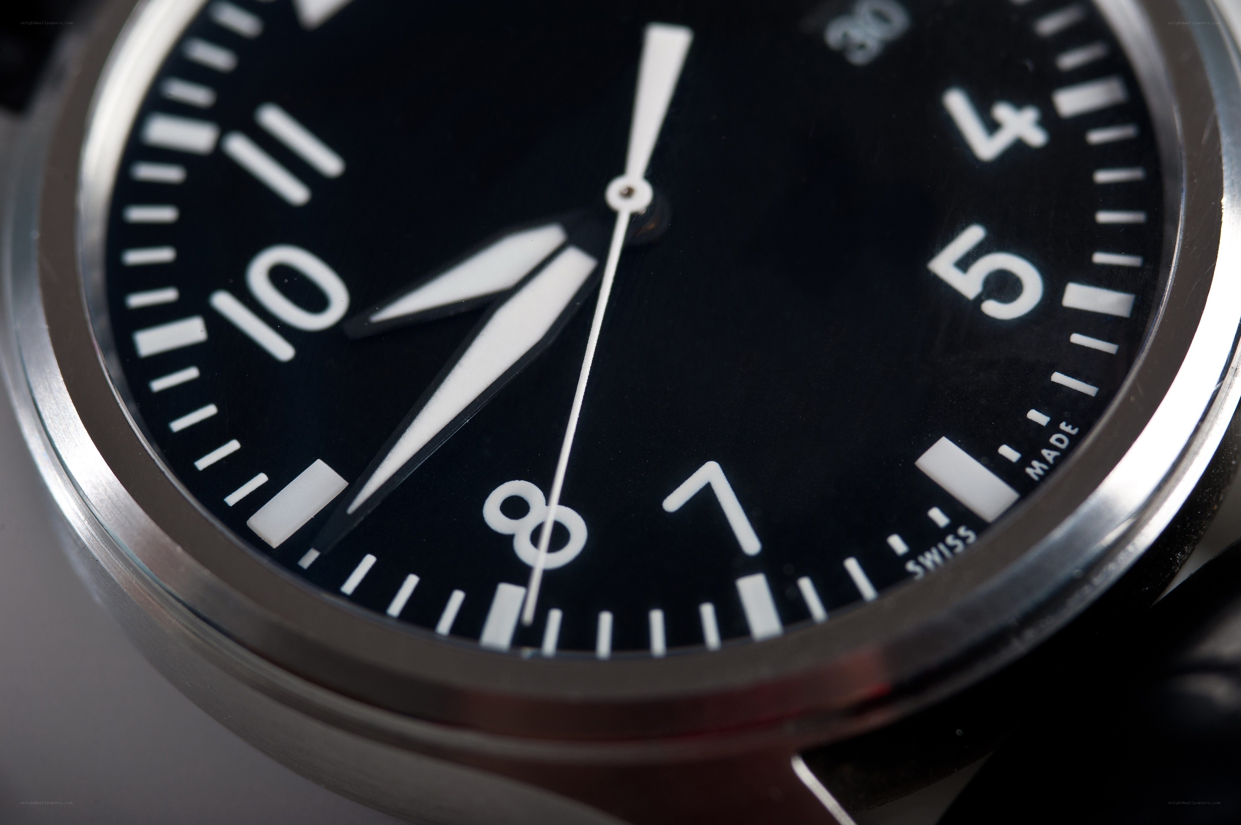 close-up of a wristwatch face