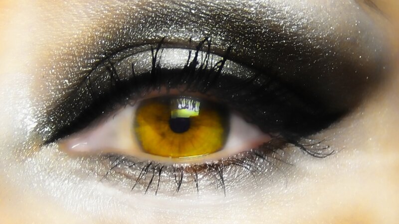close-up of a yellow eye