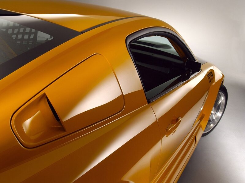 Close-up of a yellow sports car