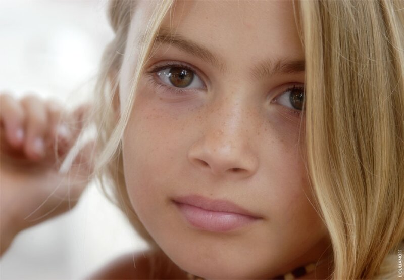 close-up of a young girl