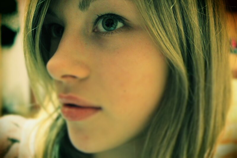 close-up of a young woman