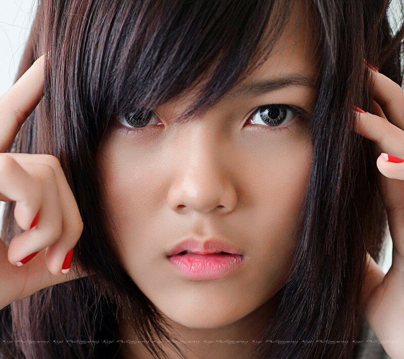 close-up of a young woman