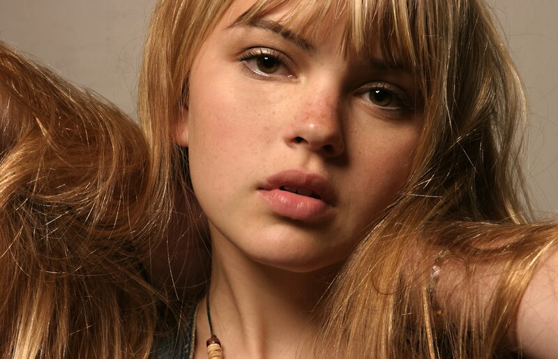 close-up of a young woman