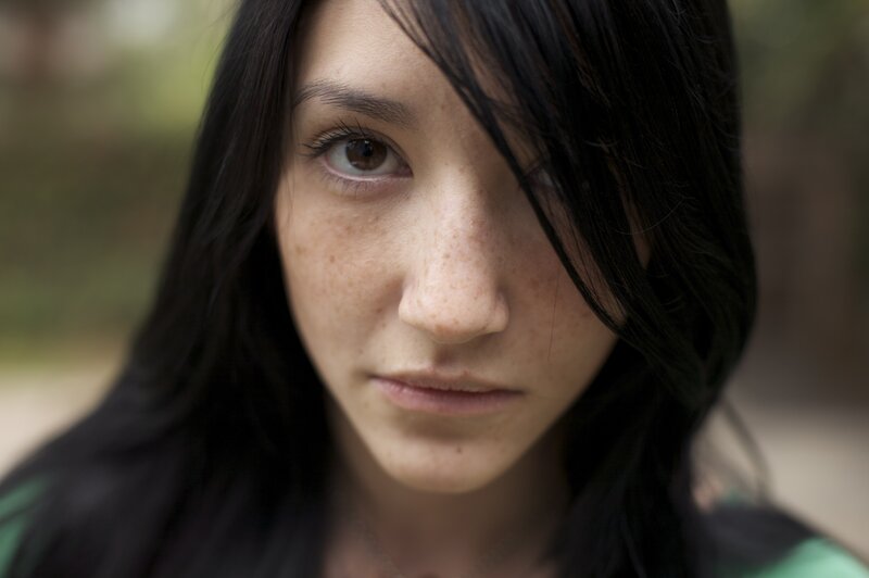 close-up of a young woman