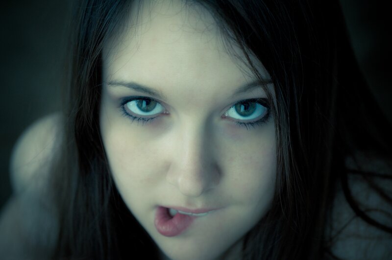close-up of a young woman