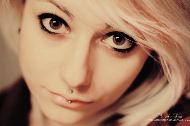 close-up of a young woman