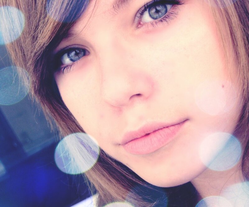 Close-up of a Young Woman — Blue