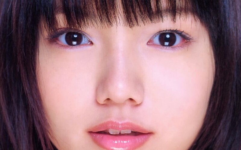 close-up of a young woman's face
