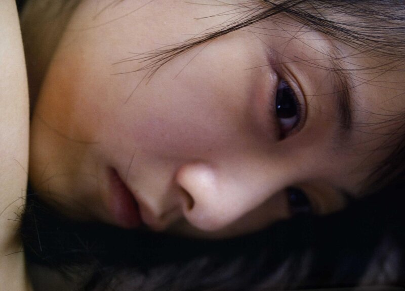 close-up of a young woman's face