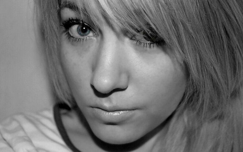 close-up of a young woman