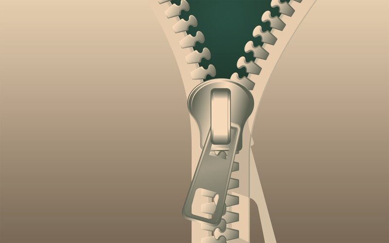 Close-up of a Zipper — Beige