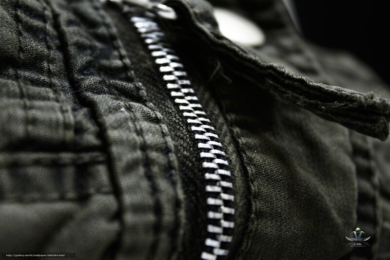 Close-up of a zipper on fabric