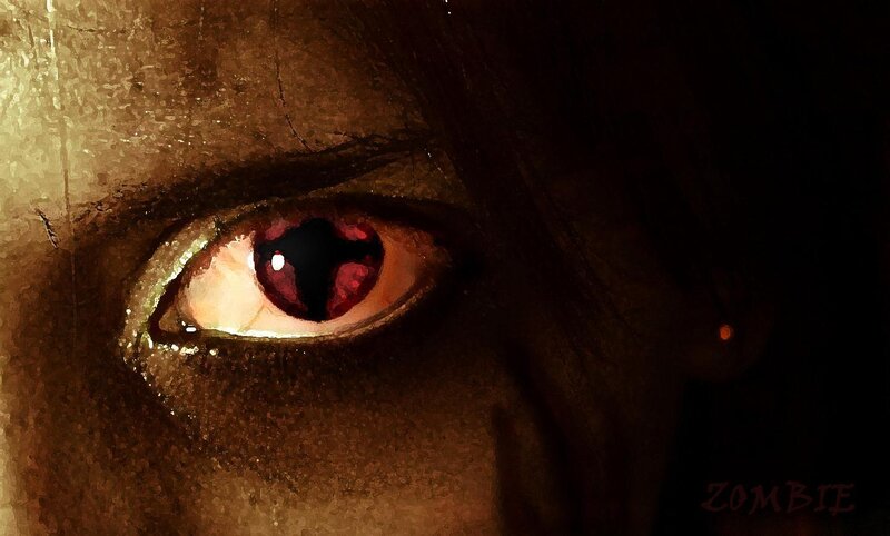 close-up of a zombie eye