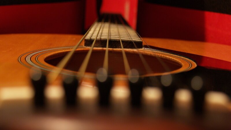 Close-up of acoustic guitar