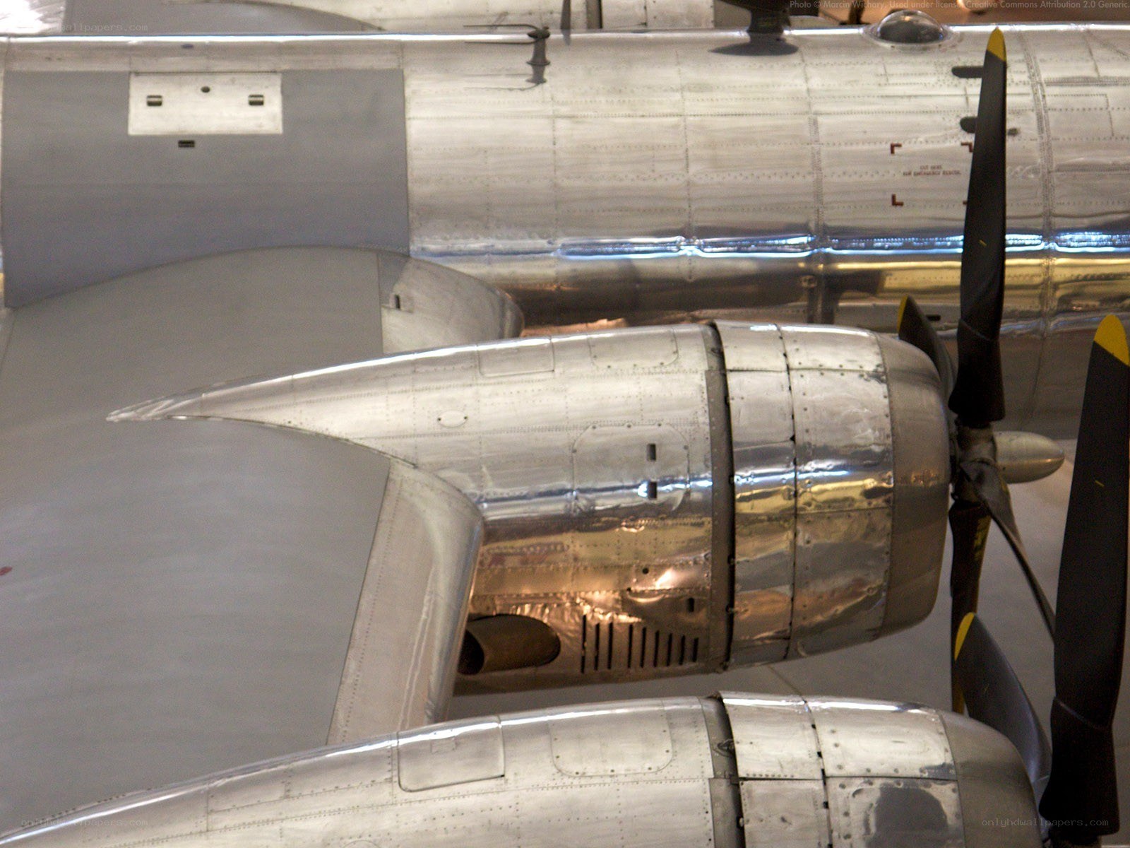 Close-up of aircraft engine