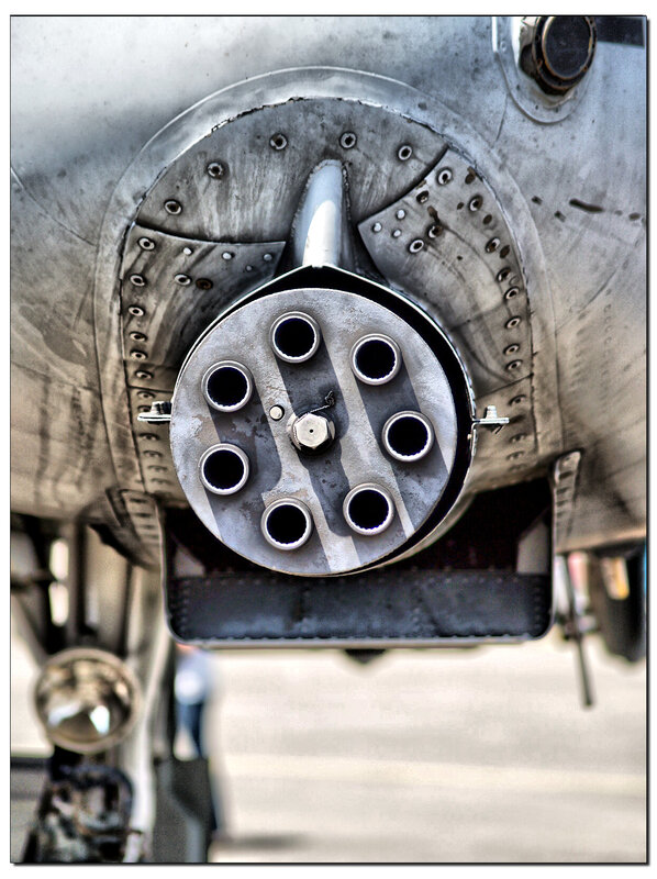 close-up of aircraft gun