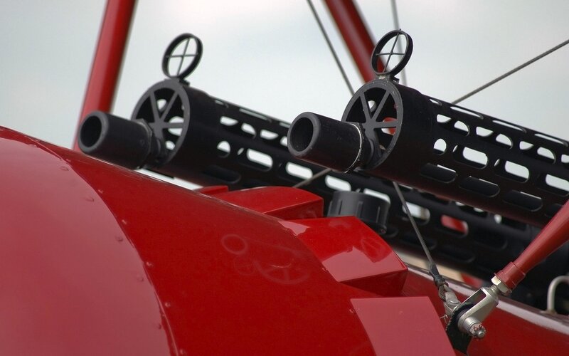 close-up of aircraft guns