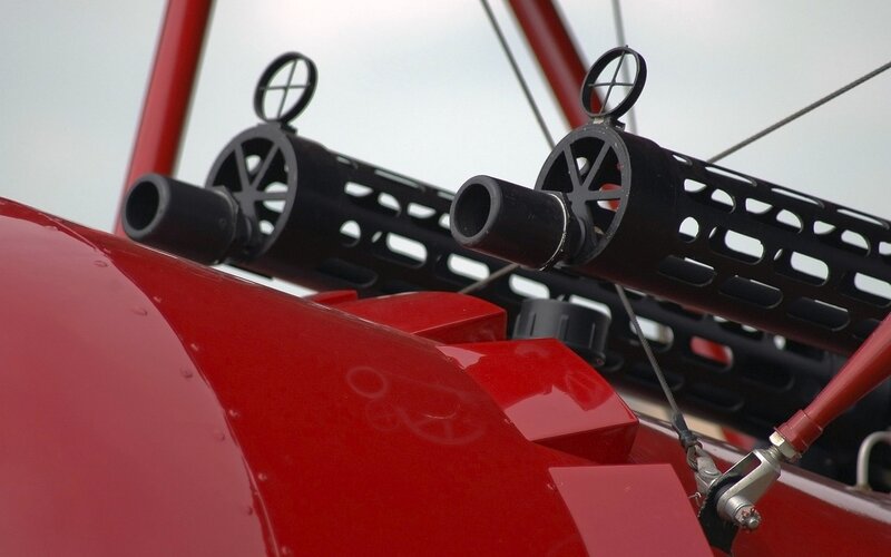 Close-up of aircraft machine guns