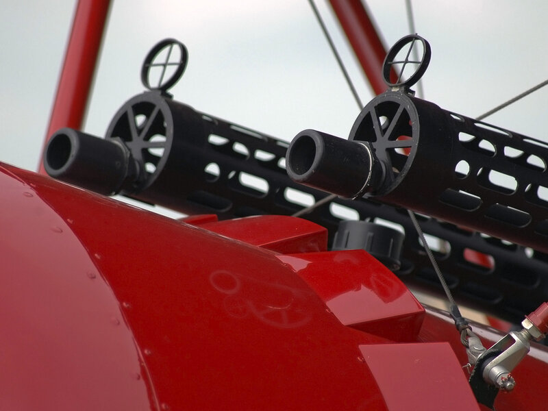 Close-up of aircraft machine guns
