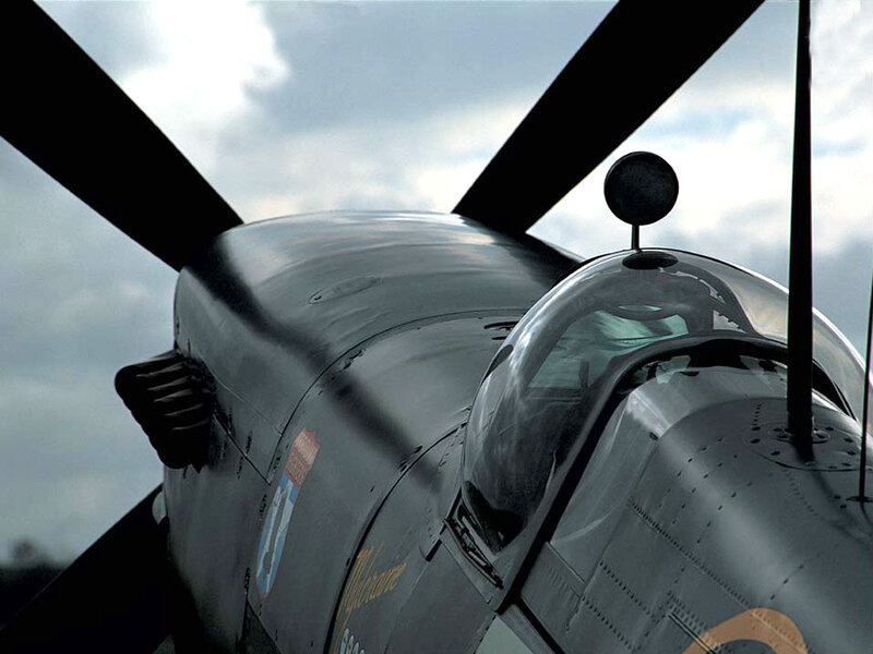 close-up of aircraft propeller