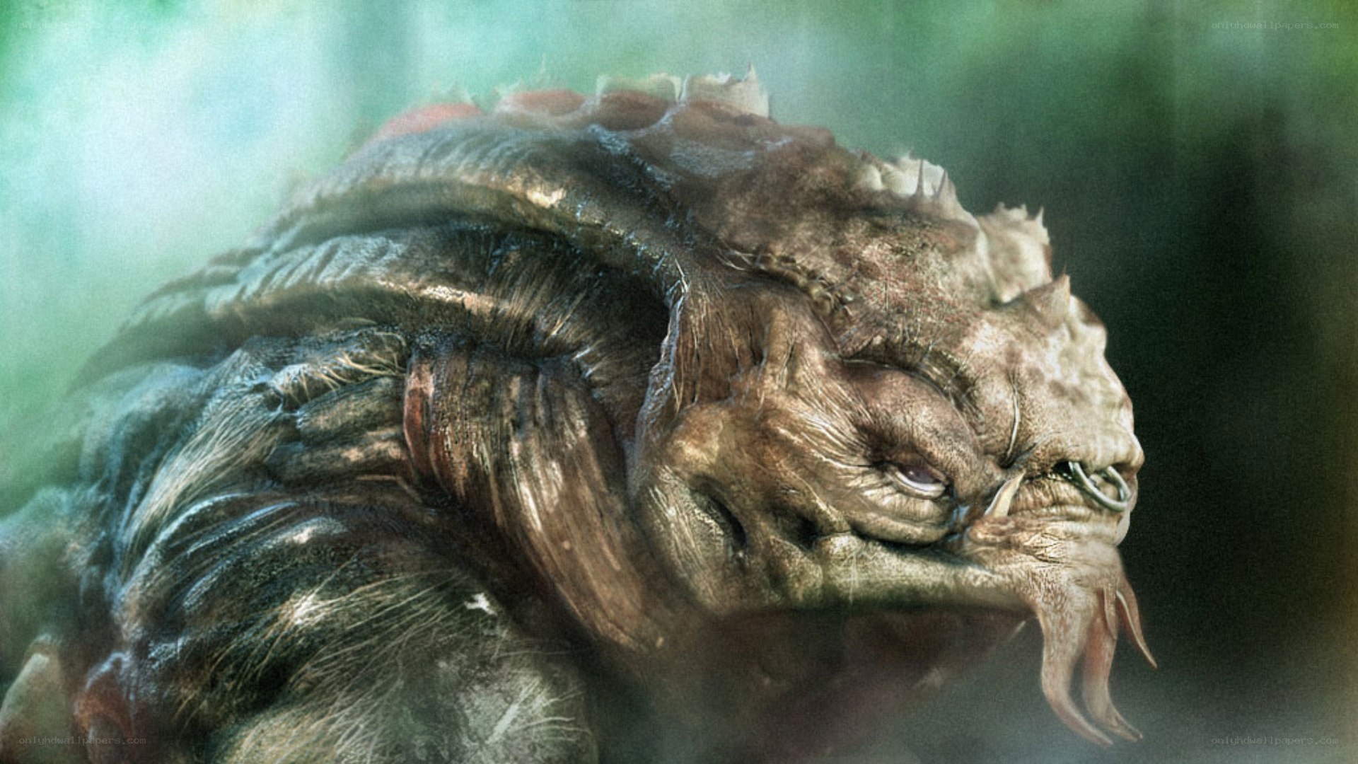 close-up of alien creature