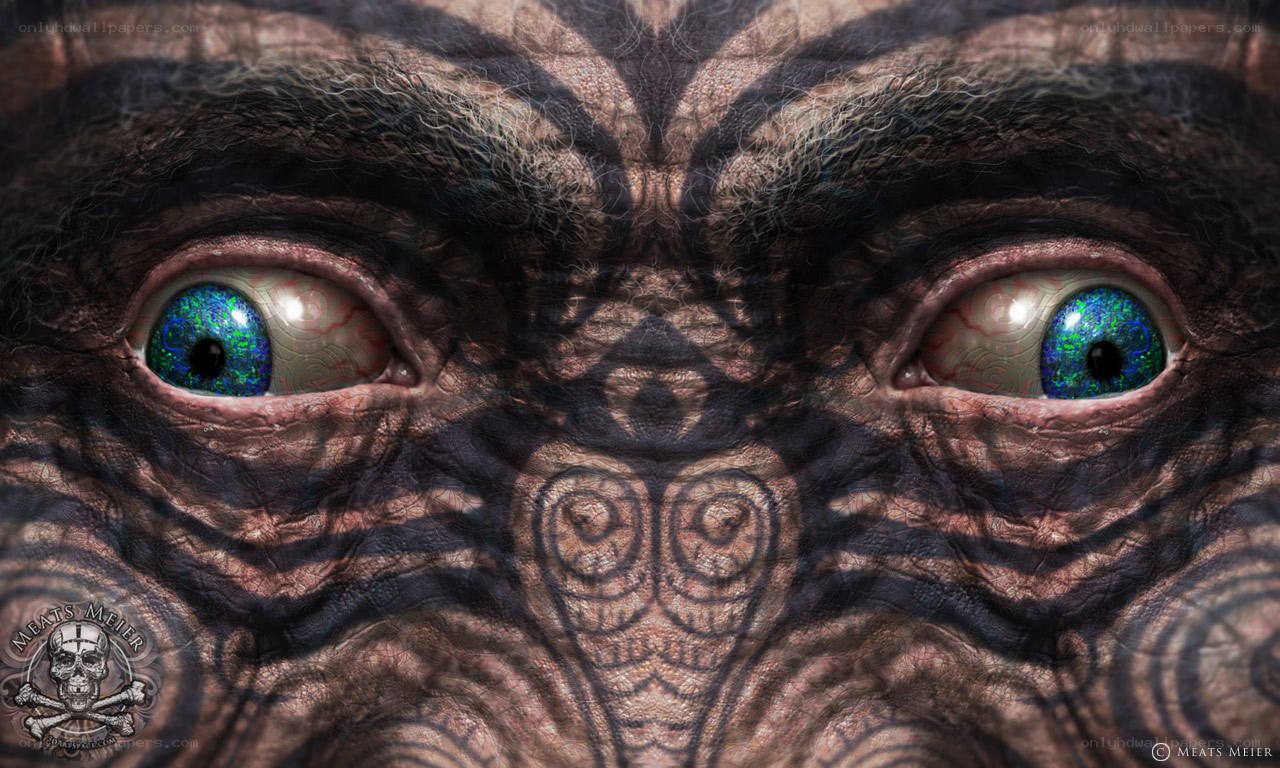 close-up of alien eyes