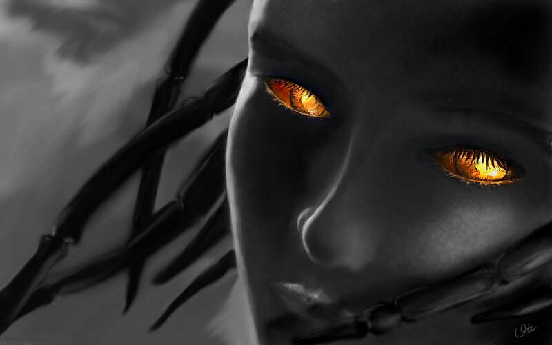 Close-up of Alien Face — Black