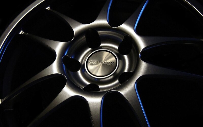close-up of alloy wheel