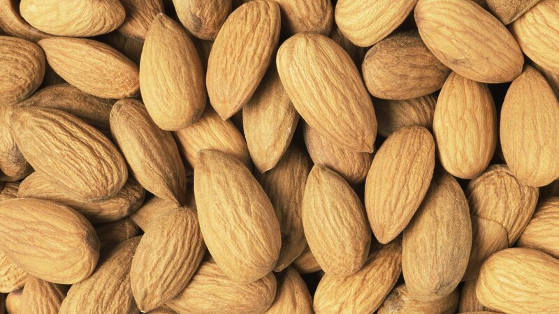 close-up of almonds