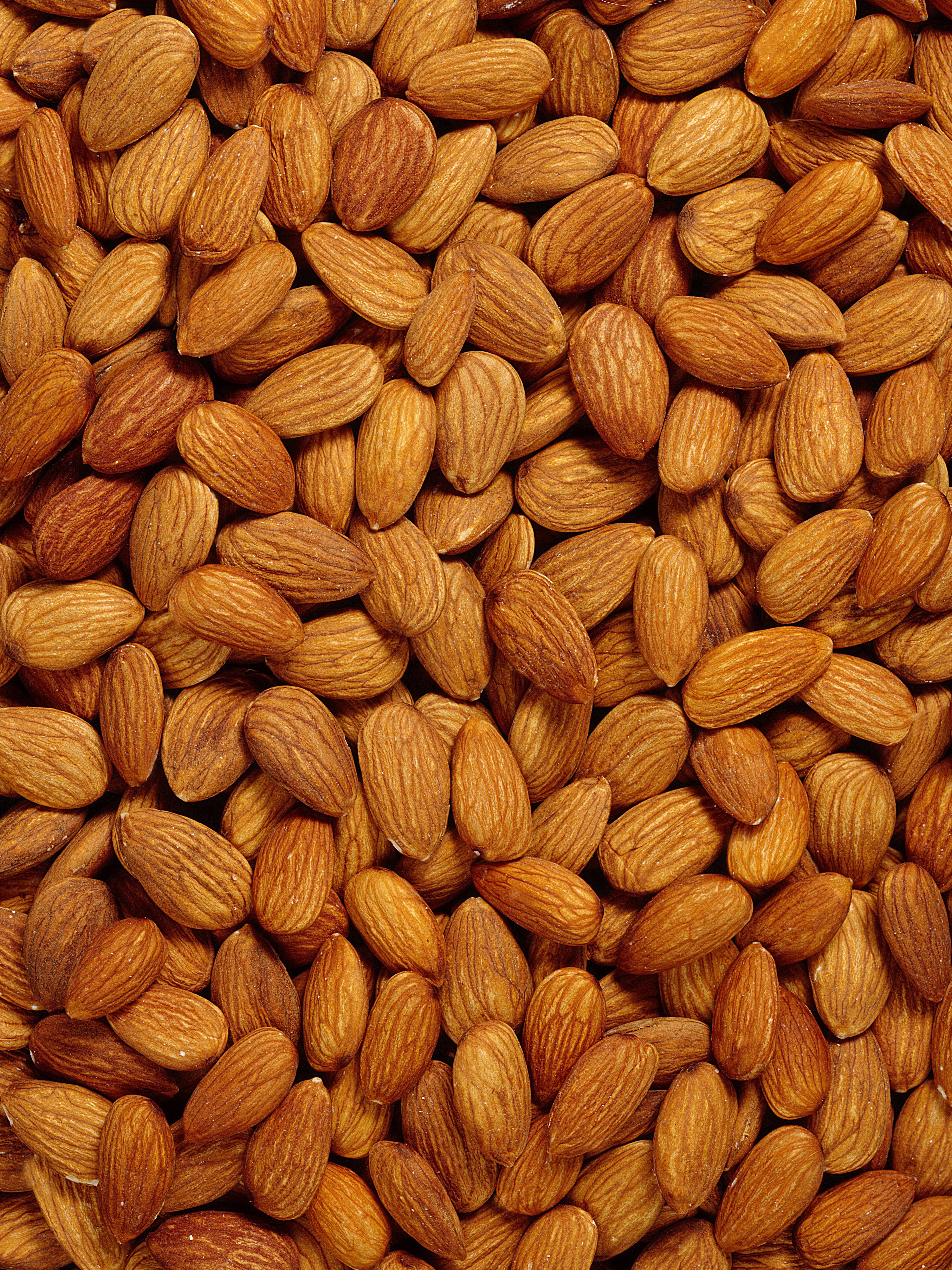 close-up of almonds