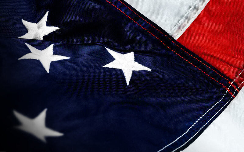 close-up of american flag