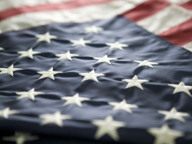 close-up of american flag