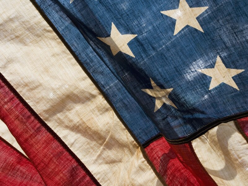 Close-up of American flag