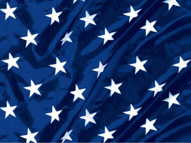 Close-up of American Flag — Blue