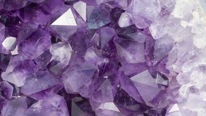 close-up of amethyst crystals