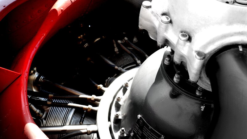 Close-up of an aircraft engine