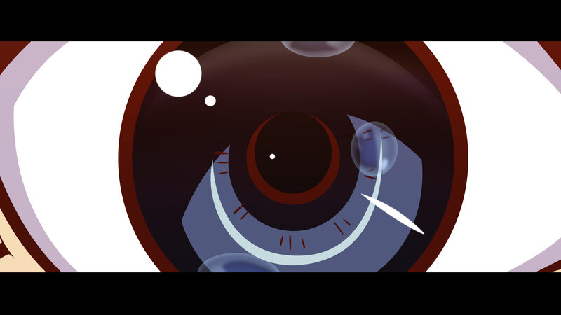 close-up of an animated eye