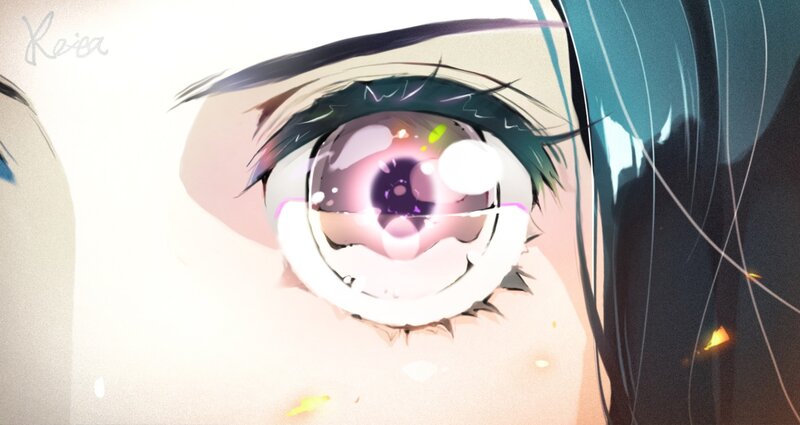 Close-up of an Anime Eye — White