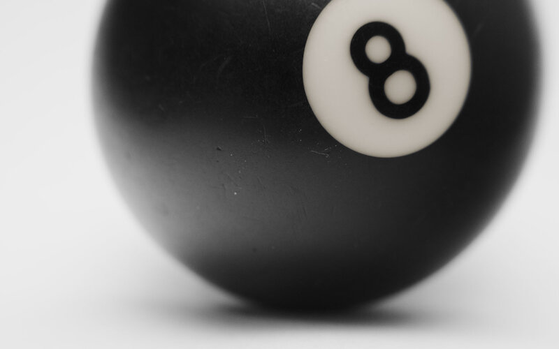 Close-up of an eight ball